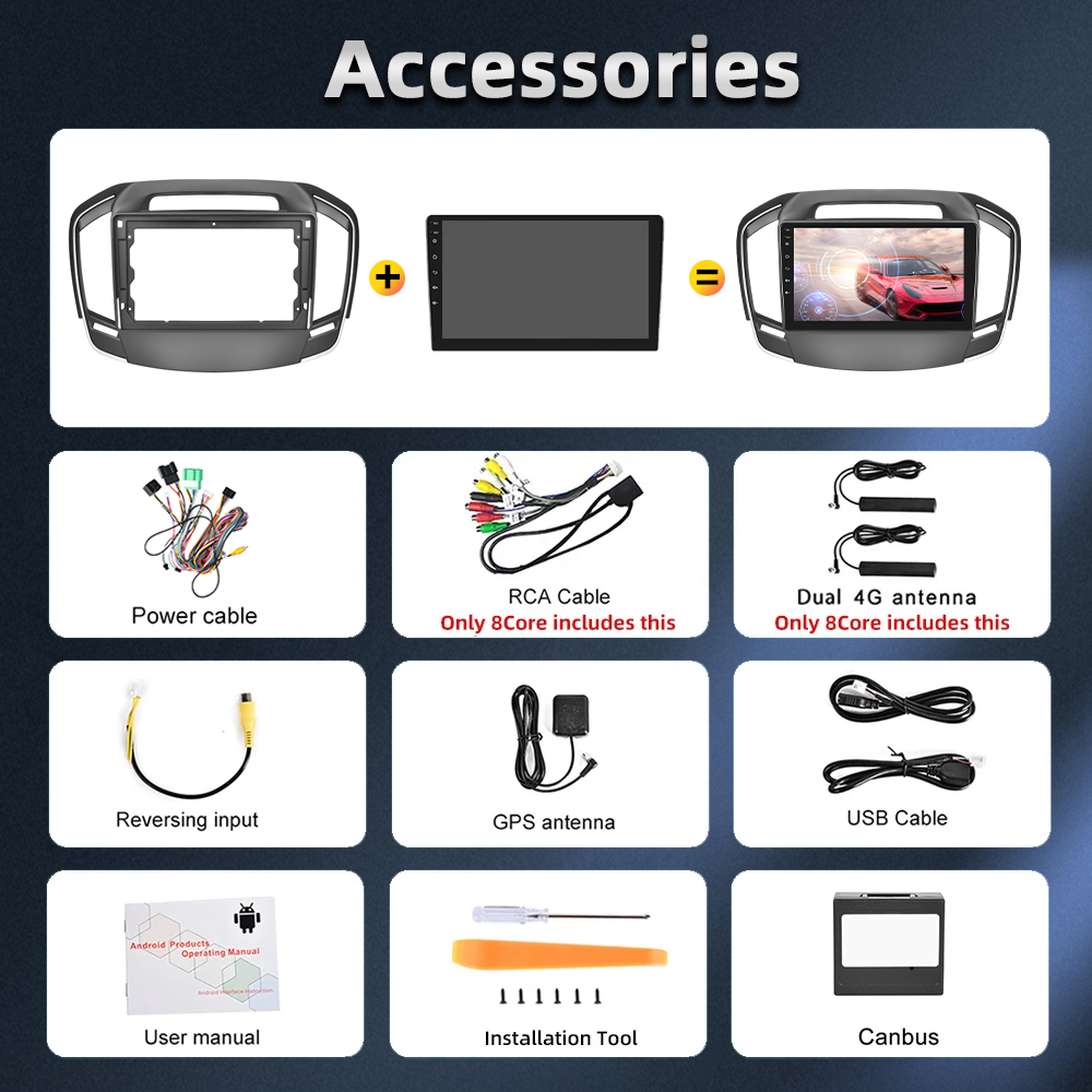 Ekran dotykowy 9 cali do Opel Insignia A z kamerą cofania i funkcją podzielonego ekranu